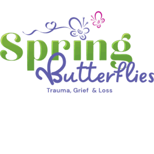 Spring Butterflies Trauma, Grief, Loss Logo